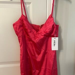 Beginning Boutique Pink Satin Dress